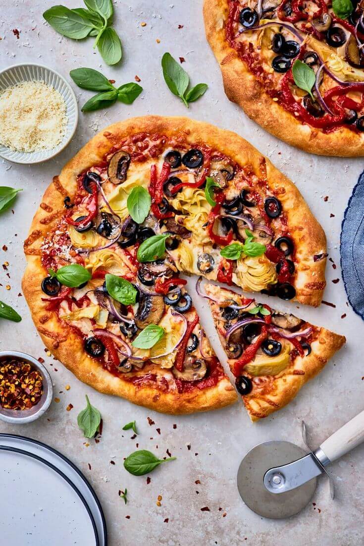 chụp hình pizza