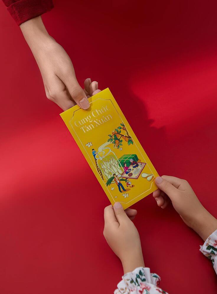 chụp ảnh bao lì xì tết