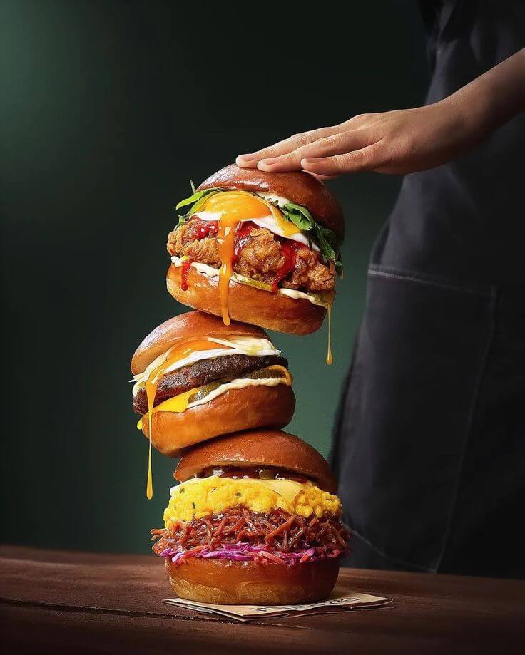 chụp ảnh hamburger
