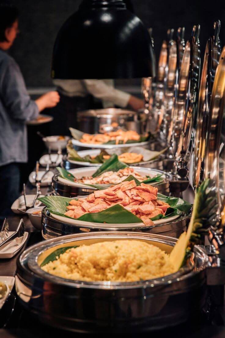 Chụp ảnh quầy line nhà hàng buffet